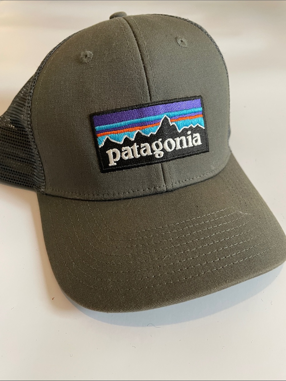 Patagonia Grey Patch Logo Mesh-Back Cap